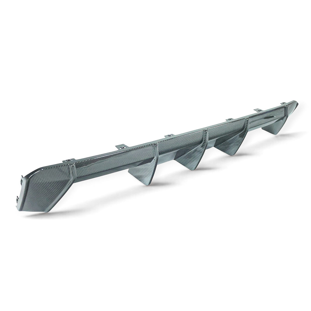 Carbon Corp. M Performance style carbon fibre rear diffuser for BMW G80 M3 and G82 M4 with aggressive fin geometry.
