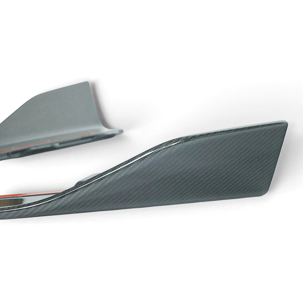 Carbon Corp. M Performance style carbon fiber side skirt winglets for BMW M2 F87 with a high-gloss finish.