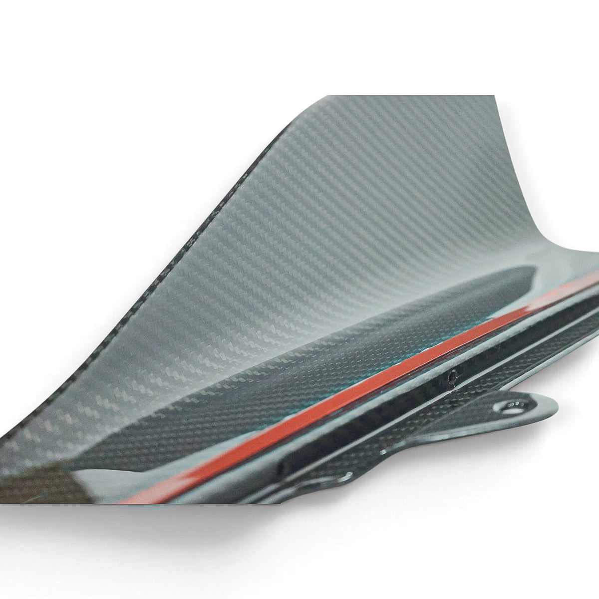 Carbon Corp. M Performance style carbon fiber side skirt winglet for BMW M2 F87 with a glossy weave finish.