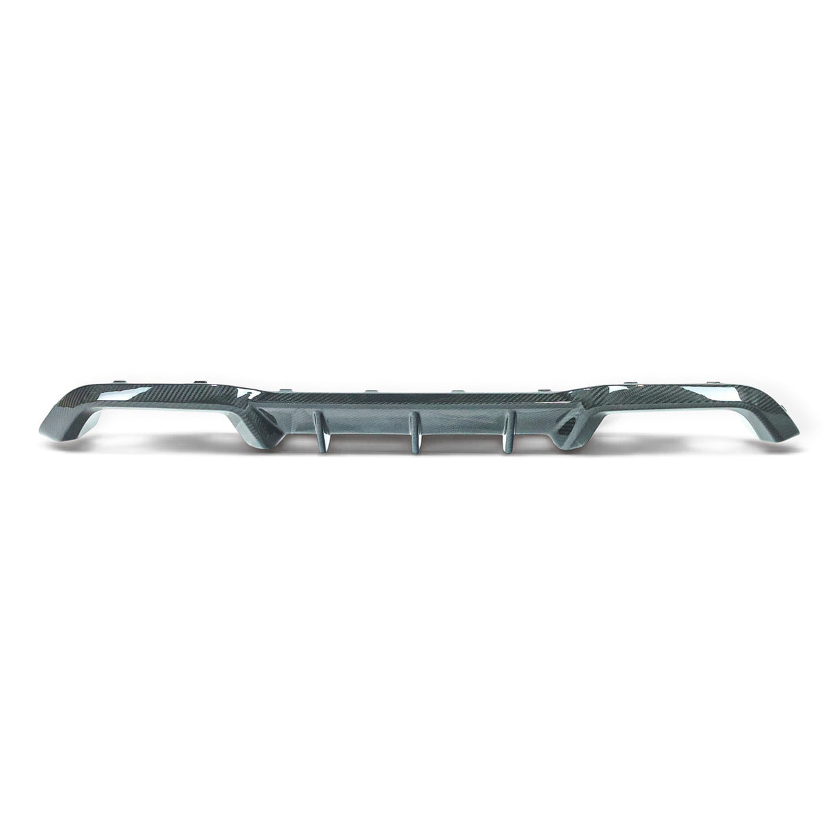 Carbon Corp. BMW M2 F87 rear diffuser in high-gloss carbon fibre with aggressive air-channeling fins