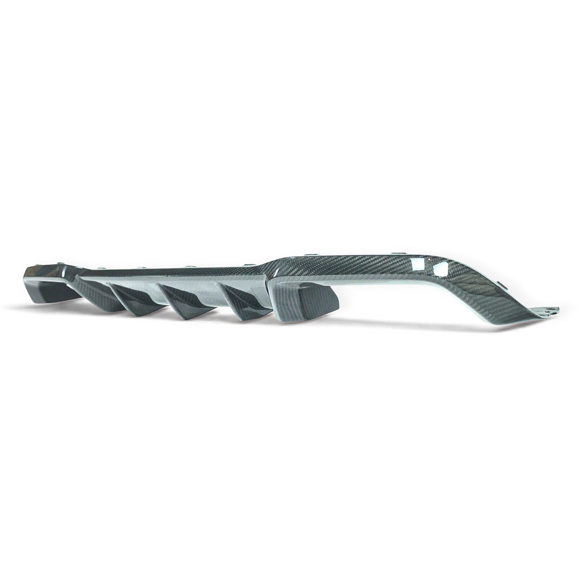 Carbon Corp. BMW M2 F87 rear diffuser in glossy carbon fibre with aggressive air-channeling fins