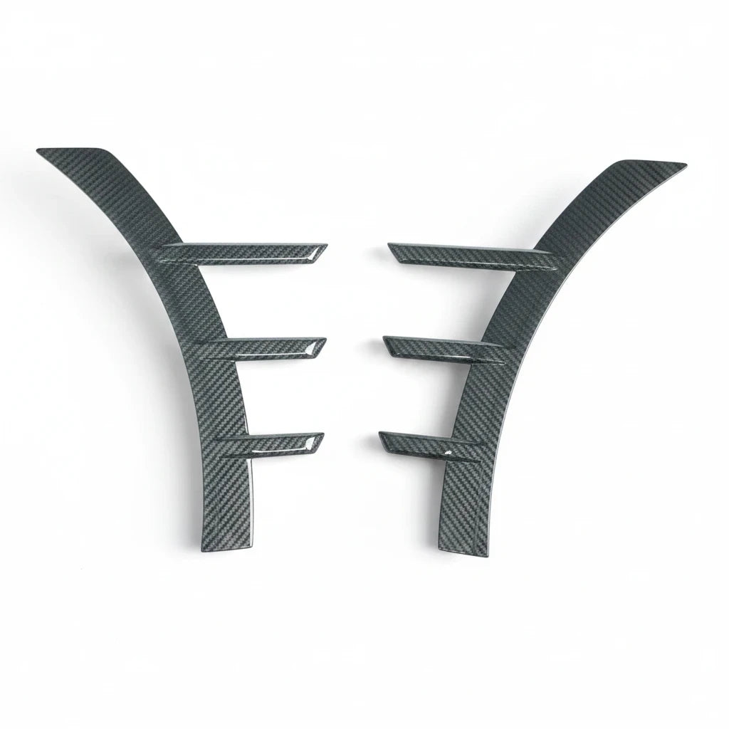 Carbon Corp. glossy carbon fibre front arch trim extensions for BMW M2 G87 in M Performance style
