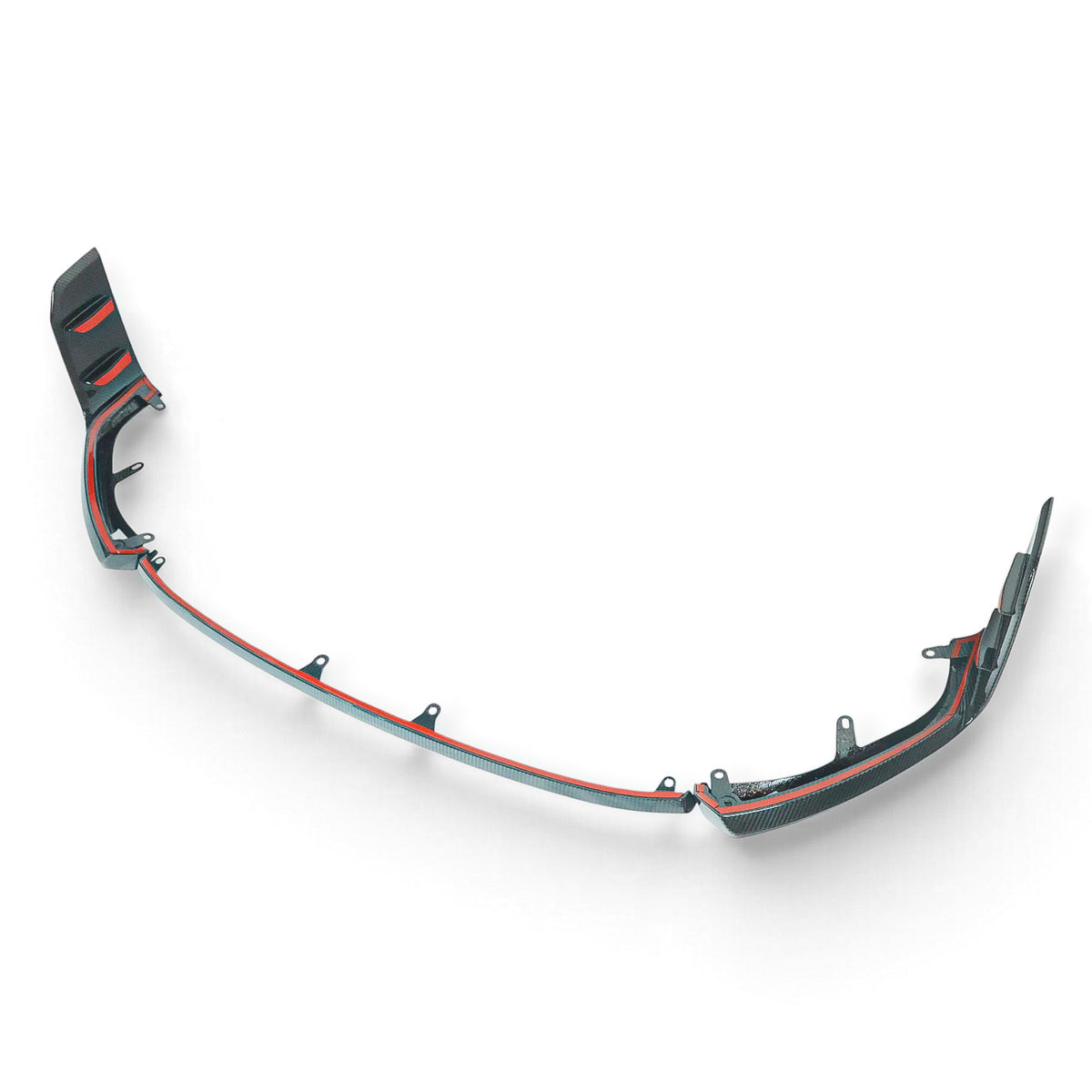 Carbon Corp. glossy carbon fibre front splitter for BMW M2 G87 with aggressive winglet design and mounting points