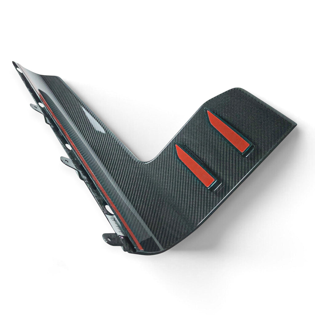 Carbon Corp. BMW M2 G87 carbon fibre side skirt winglet with high-gloss finish and pre-applied adhesive strips