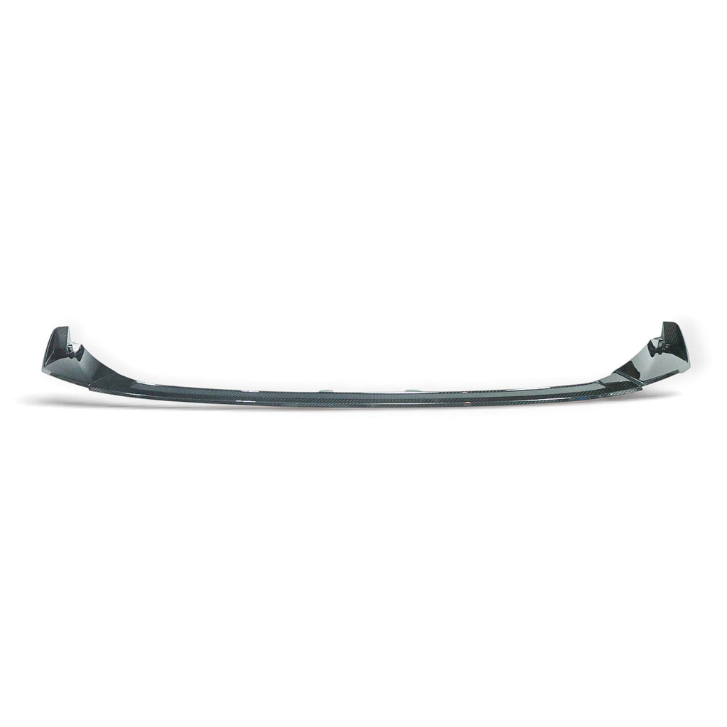 Carbon Corp. MP style carbon fiber front splitter for BMW M3 G80 and M4 G82 with a sleek aerodynamic design