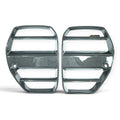 Carbon Corp. V-style carbon fibre front grille for BMW M3 G80 and M4 G82 non-ACC models with glossy finish.