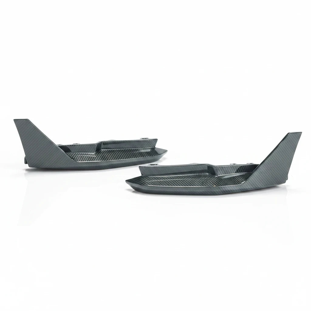 Carbon Corp. gloss carbon fiber rear bumper corner extensions for BMW M4 G82 in MP style