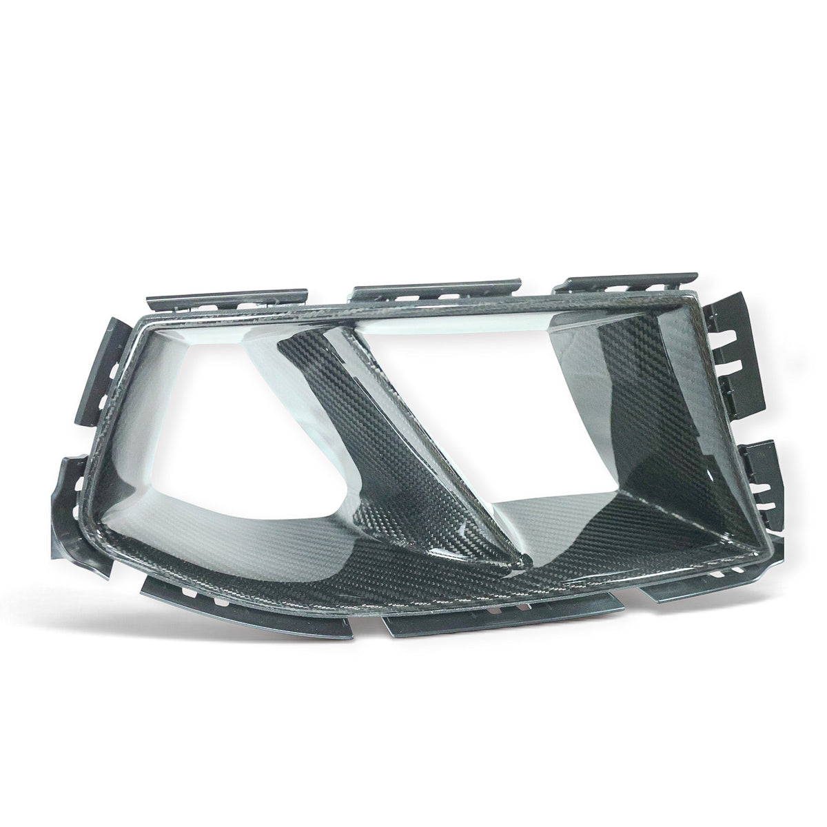 Carbon Corp. carbon fibre front inlet vent duct for BMW M3 G80 and M4 G82 with a high-gloss finish.