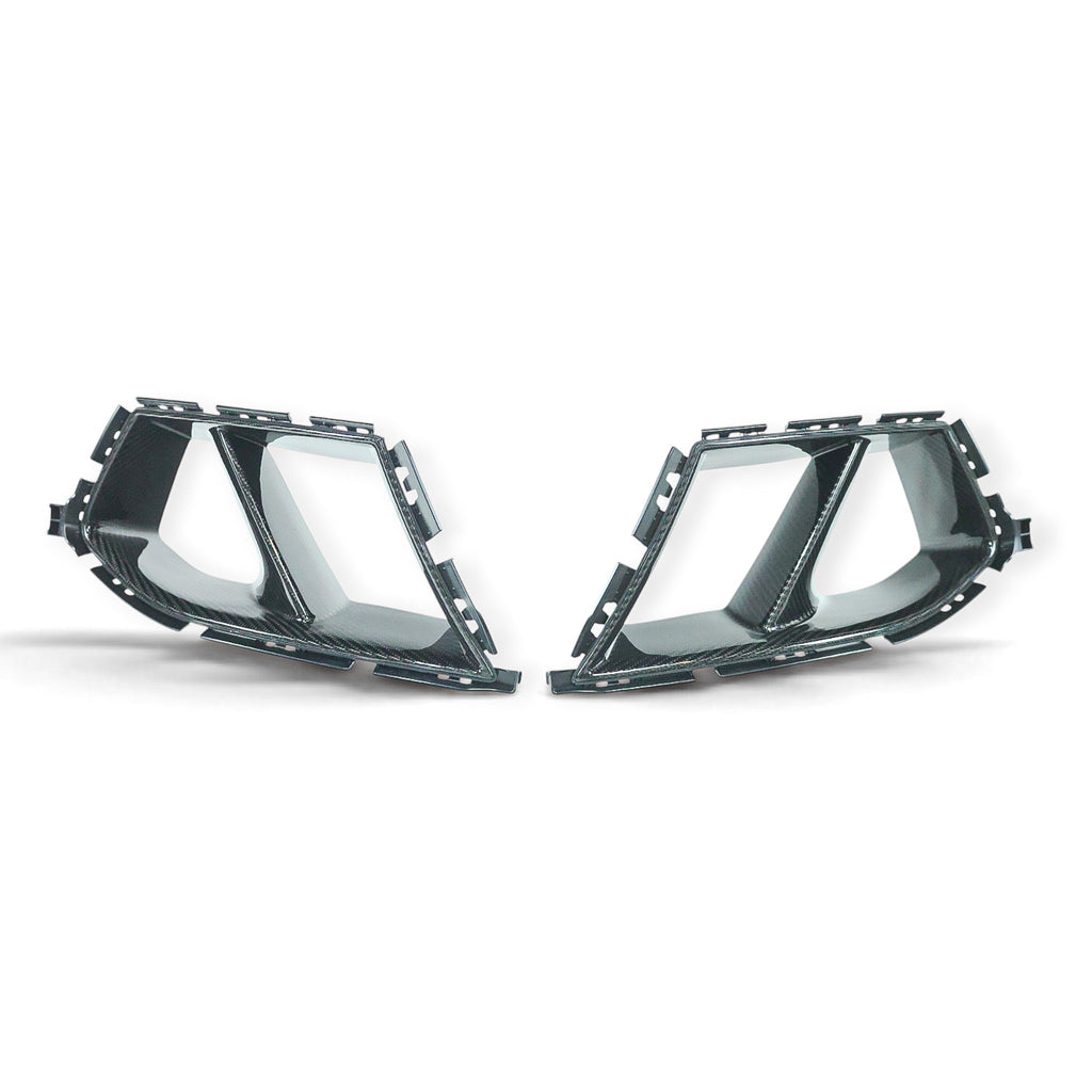 Carbon Corp. carbon fibre front inlet vent ducts for BMW M3 G80 and M4 G82 with a high-gloss motorsport design.