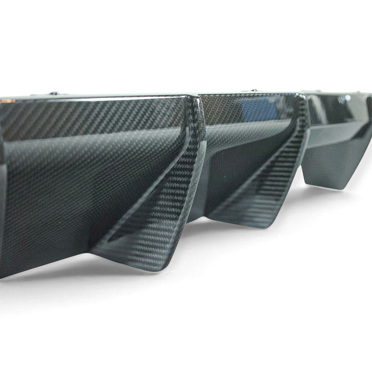 Carbon Corp. M Performance style carbon fibre rear diffuser for BMW G80 G82 with aggressive extended central fins