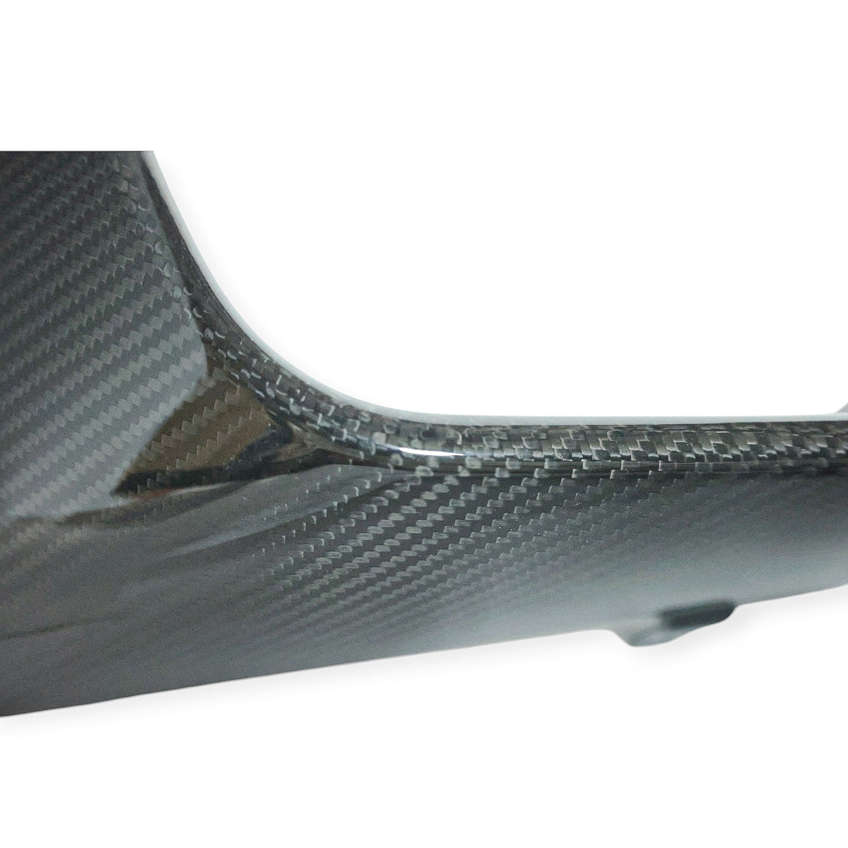 Carbon Corp. dry carbon fiber MP style front splitter for BMW M3 F80 and M4 F82 with high-gloss finish