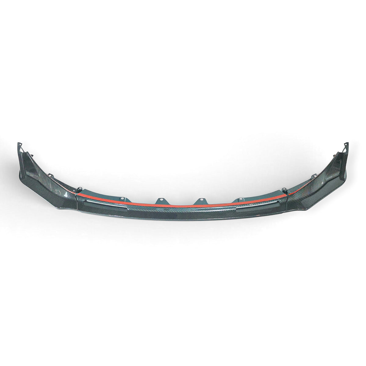 Carbon Corp. V-style carbon fibre front splitter for BMW M3 G80 and M4 G82 with a high-gloss finish.