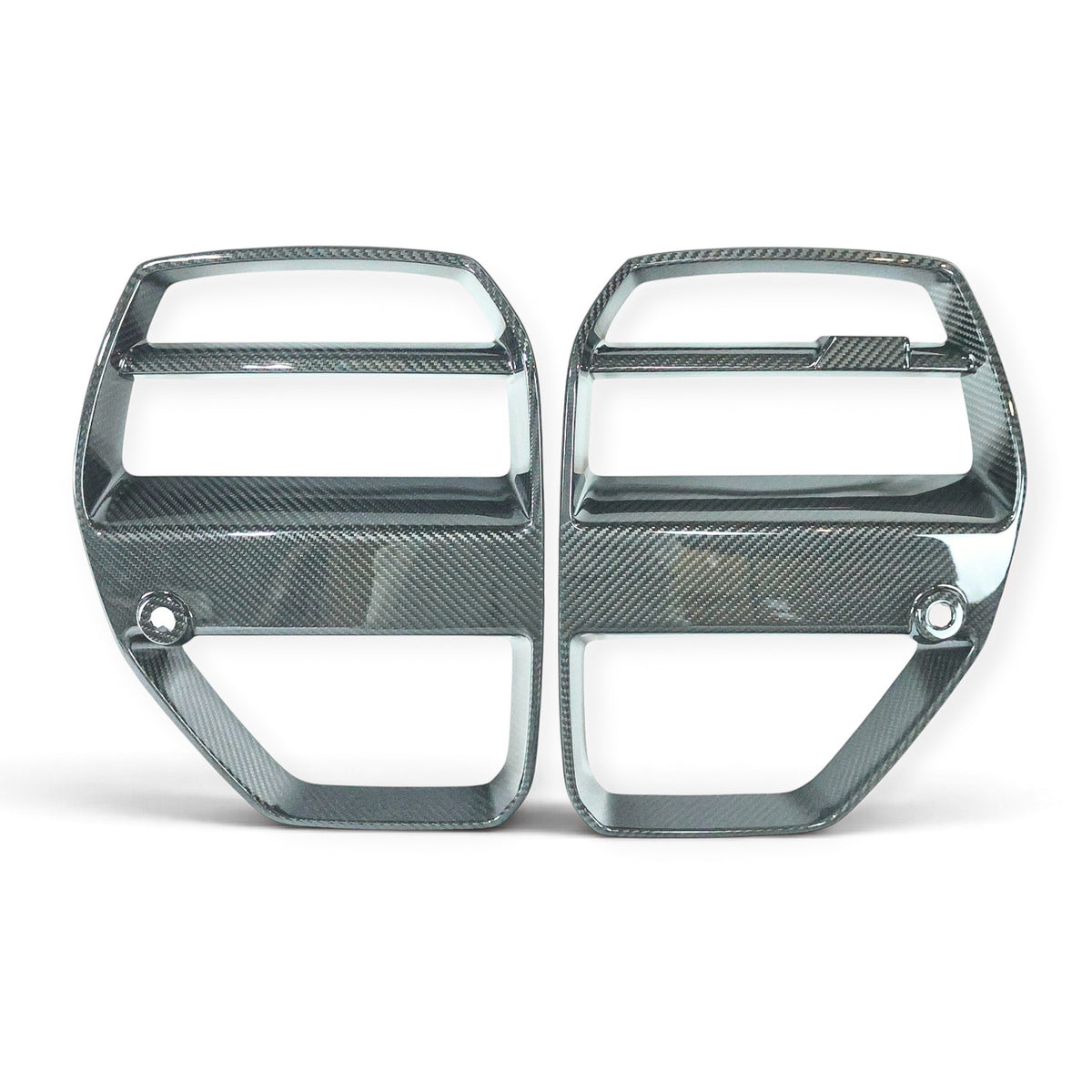 Carbon Corp. V Style carbon fibre front grille for BMW M3 G80 and M4 G82 with integrated ACC radar module cutout.